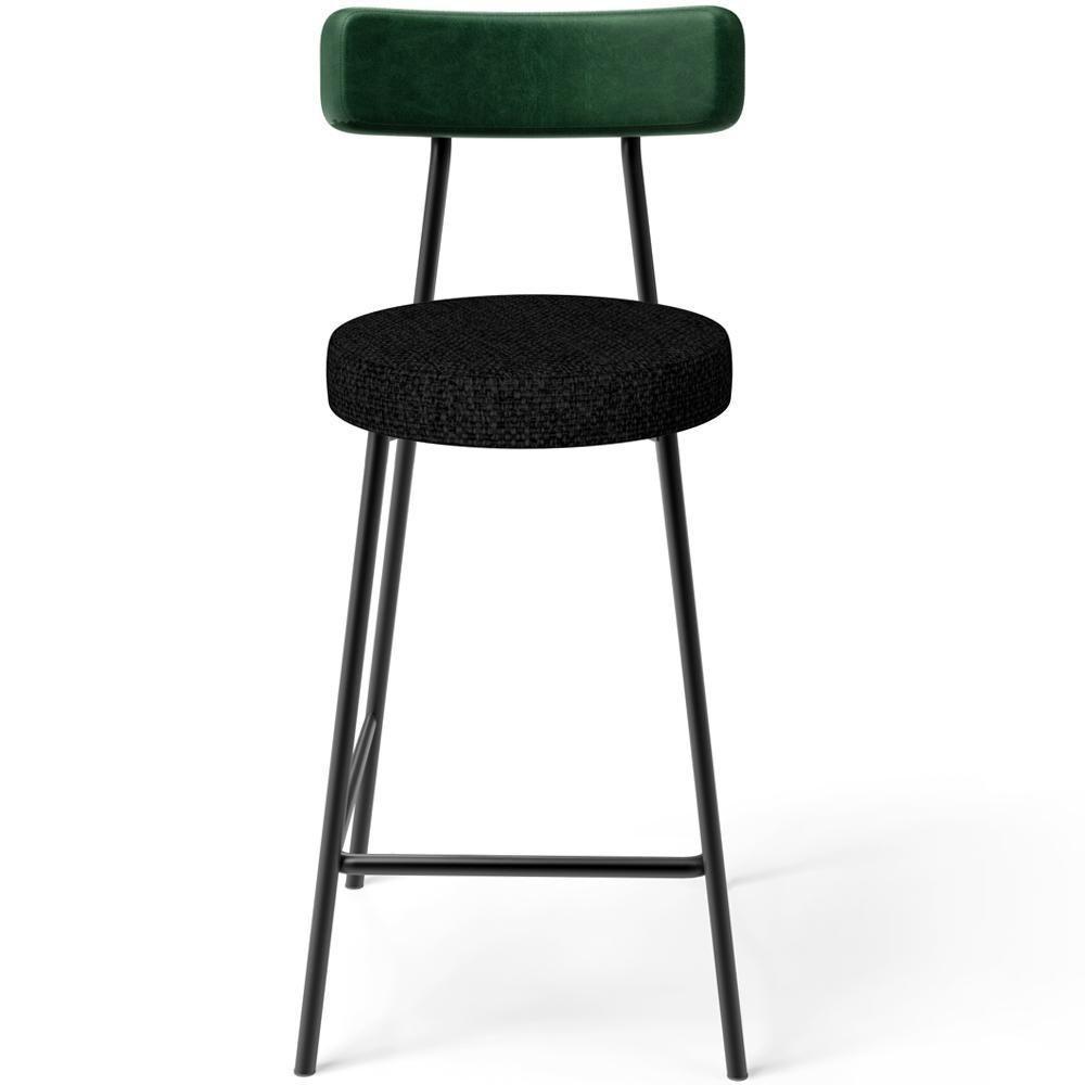 Kit 06 Banquetas Baixa Bar Cozinha E Sala De Jantar Milão L02 Facto Verde Linho Chumbo - Lyam Decor - 7