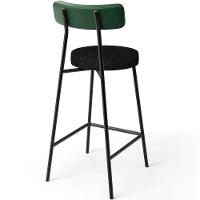 Kit 06 Banquetas Baixa Bar Cozinha E Sala De Jantar Milão L02 Facto Verde Linho Chumbo - Lyam Decor - 2