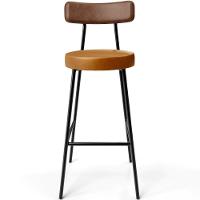 Kit 06 Banquetas Alta Bar Cozinha Sala De Jantar Milão L02 Couríssimo Marrom Whisky - Lyam Decor - 8