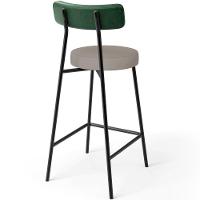 Kit 06 Banquetas Baixa Cozinha E Sala Jantar Bancada Milão L02 Facto Verde Linho Bege - Lyam Decor - 6