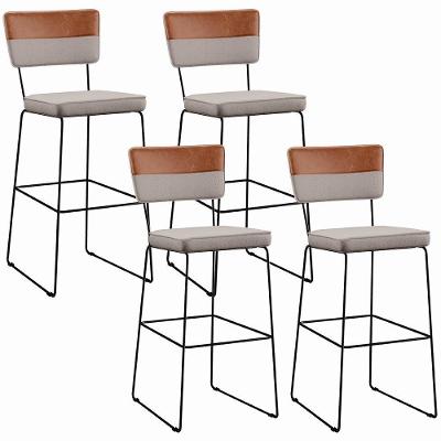 Kit 04 Banquetas Altas Allana L02 Faixa Camel Bege