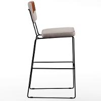 Kit 04 Banquetas Altas Allana L02 Faixa Camel Bege - 3