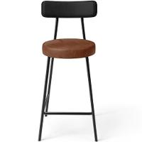 Kit 06 Banquetas Baixa Cozinha Sala Jantar Bancada Milão L02 Couríssimo Preto Marrom - Lyam Decor - 8