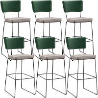 Kit 06 Banquetas Altas Allana L02 Verde Musgo Bege - 1