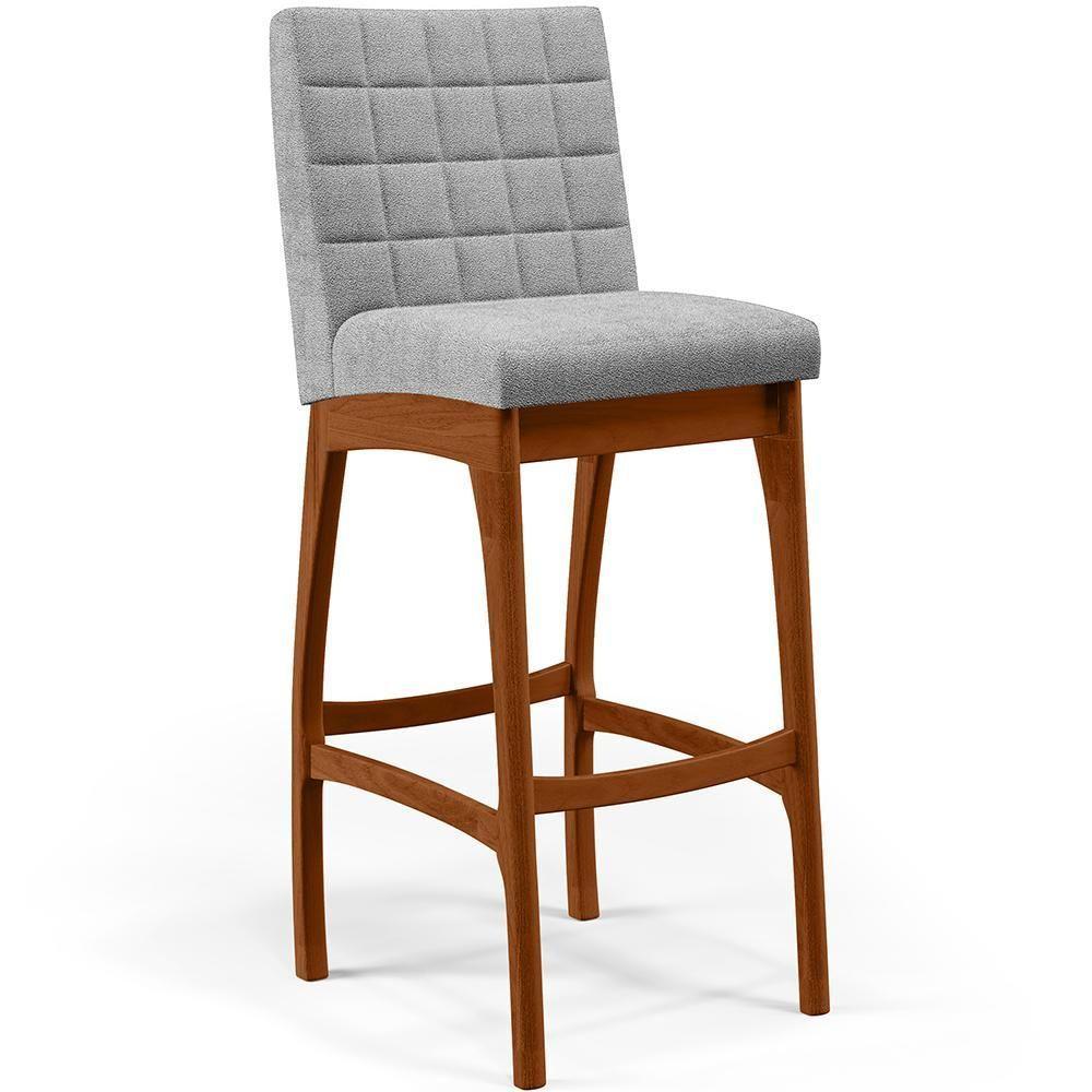 Kit 04 Banquetas Altas Cozinha B04 Bouclê Cinza - 9