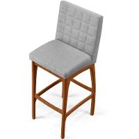 Kit 04 Banquetas Altas Cozinha B04 Bouclê Cinza