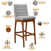 Kit 04 Banquetas Altas Cozinha B04 Bouclê Cinza - 7