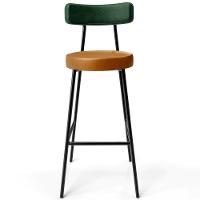 Kit 4 Banquetas Alta Cozinha Sala De Jantar Milão L02 Facto Verde Couríssimo Whisky - Lyam Decor