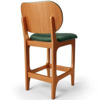 Kit 06 Banquetas Baixa Bar Cozinha E Sala De Jantar Fixa Betta L02 Imbuia Facto Verde Musgo - 5