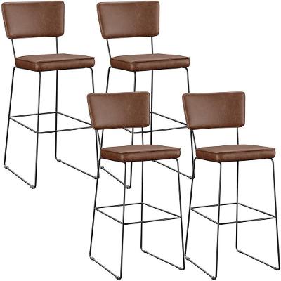 Kit 04 Banqueta Alta Cozinha Allana L02 Marrom