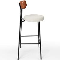 Kit 05 Banquetas Alta Cozinha Sala Jantar Milão L02 Couríssimo Camel Linho Champagne - Lyam Decor - 6