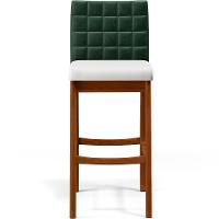 Kit 4 Banquetas Altas Cozinha B04 Verde Musgo Branco - 5