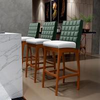 Kit 4 Banquetas Altas Cozinha B04 Verde Musgo Branco - 9