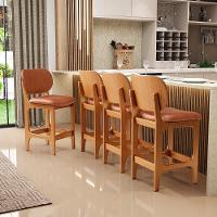 Kit 03 Banquetas Baixa Bar Cozinha E Sala De Jantar Fixa Betta L02 Imbuia Couríssimo Camel - 8