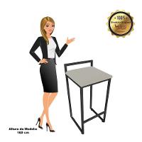 Conjunto 02 Banquetas Pietra Suede Base Preto Marrom Rato - 19