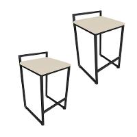 Conjunto 02 Banquetas Pietra Suede Bege - 7