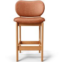 Kit 05 Banquetas Baixa Bar Cozinha E Sala De Jantar Fixa Betta L02 Imbuia Couríssimo Camel - 6