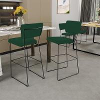 Kit 06 Banquetas Para Cozinha Sala De Jantar Base Em Aço Allana L02 Suede Verde Musgo - Lyam Decor - 7