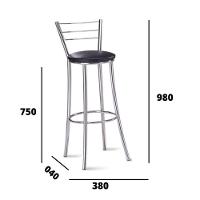 Kit 7 Banquetas Para Bancada Cromada Grazi-assento Preto - 3