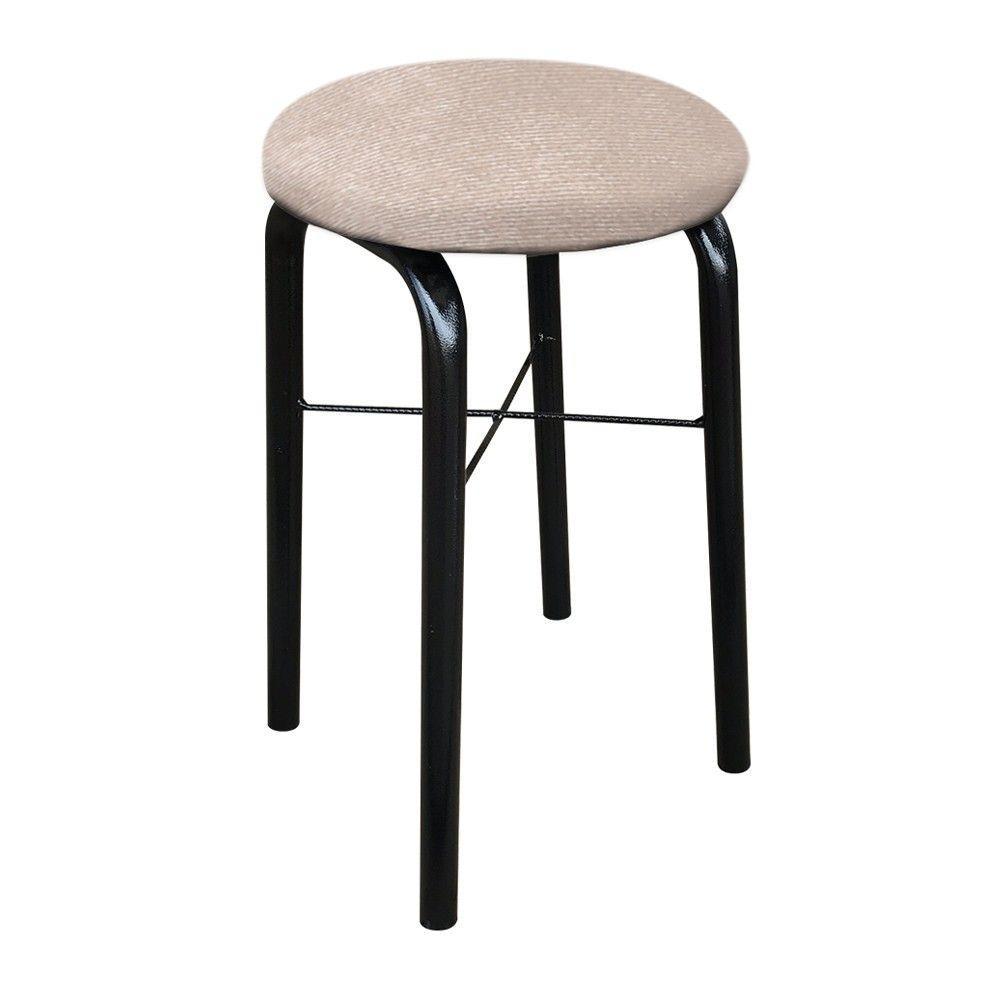 Kit 02 Banquetas Baixa Manu Suede Bege - 2