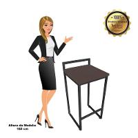 Conjunto 02 Banquetas Pietra Suede Marrom Base Preto D´rossi - 10