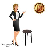 Kit 02 Banquetas Baixa Manu Suede Marrom - 4