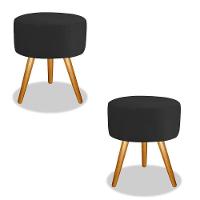 Kit 2 Puff Banquetas Preta/black para Sala,quarto e Bancada - 1