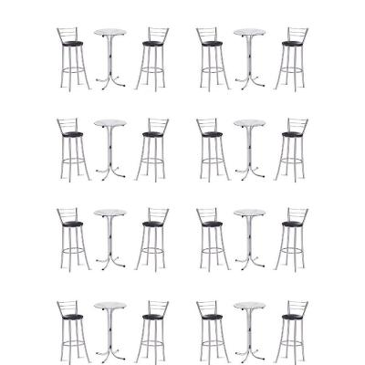 Kit 8 Bistros Com 8 Banquetas Cromadas