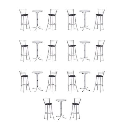 Kit 7 Bistros Com 7 Banquetas Cromadas
