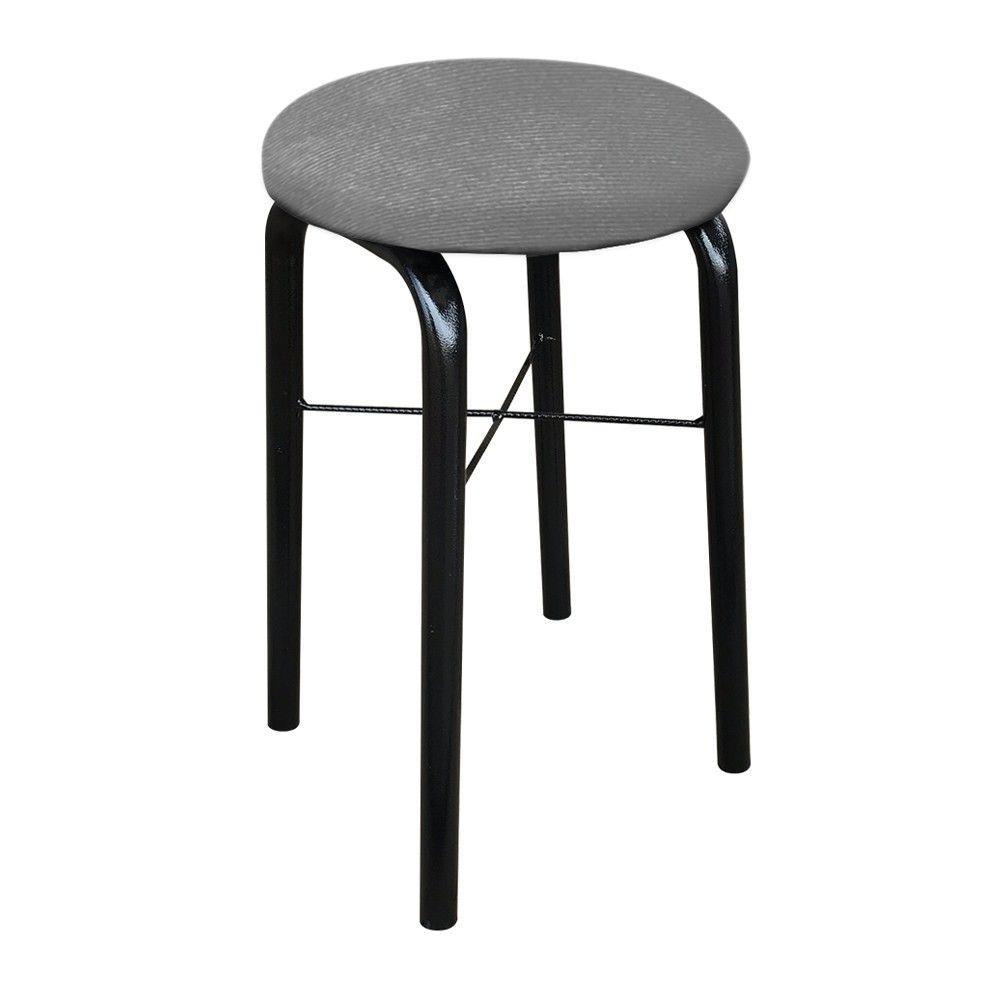 Kit 02 Banquetas Baixa Manu Suede Grafite - 4