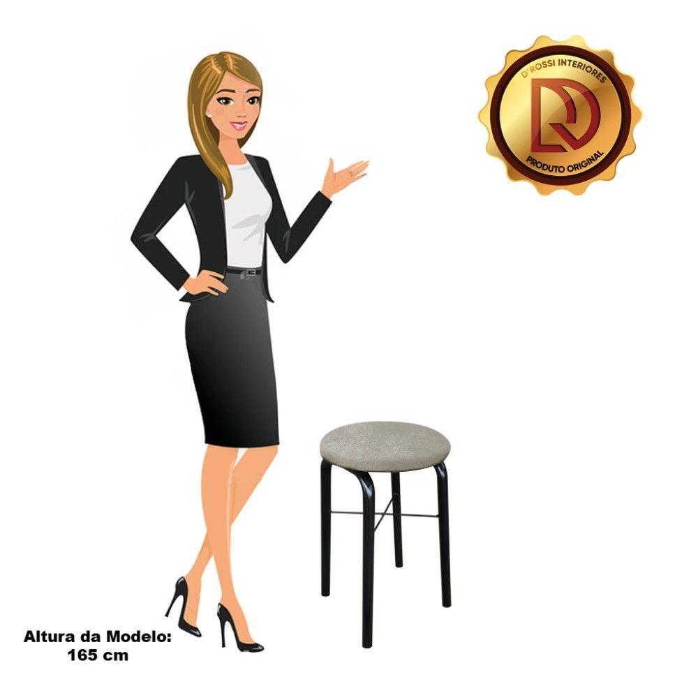 Kit 02 Banquetas Baixa Manu Suede Marrom Rato - 4