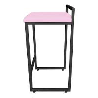 Conjunto 02 Banquetas Pietra Suede Rosa Bebê - 2