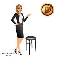 Kit 02 Banquetas Baixa Manu Corino Preto - 3