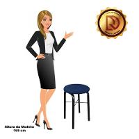 Kit 02 Banquetas Baixa Manu Suede Azul Marinho - 2