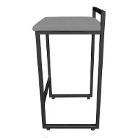 Conjunto 2 Banquetas Pietra Suede Base Preto D´rossi Grafite - 10