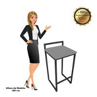 Conjunto 2 Banquetas Pietra Suede Base Preto D´rossi Grafite - 12