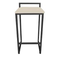 Conjunto 02 Banquetas Pietra Suede Bege Base Preto D´rossi - 10