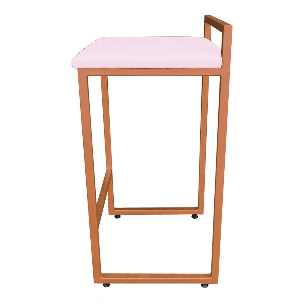 Banqueta Pietra Suede Rosa Bebê - 3