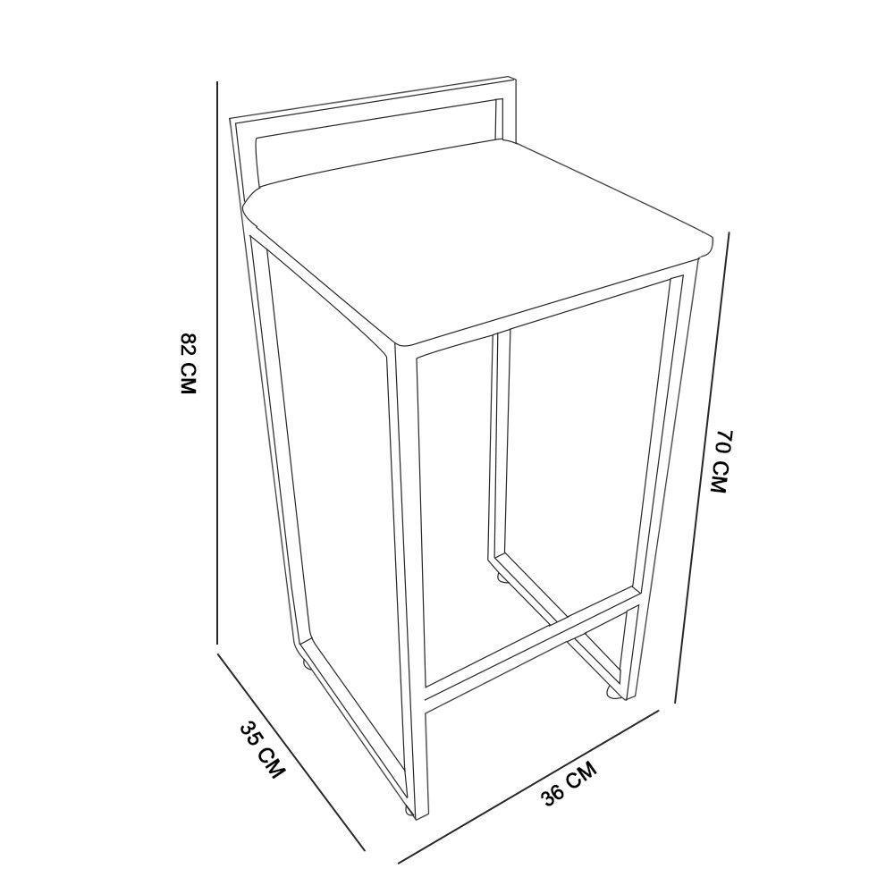 Banqueta Pietra Suede Base Cobre Marrom - 5