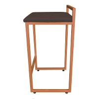 Banqueta Pietra Suede Base Cobre Marrom - 2