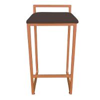 Banqueta Pietra Suede Base Cobre Marrom - 3