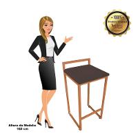 Banqueta Pietra Suede Base Cobre Marrom