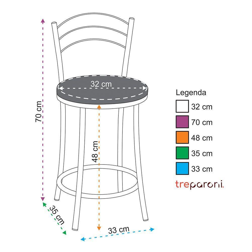 Kit 2 Banquetas Cromadas Bc26c Assento Espuma D15 - 2