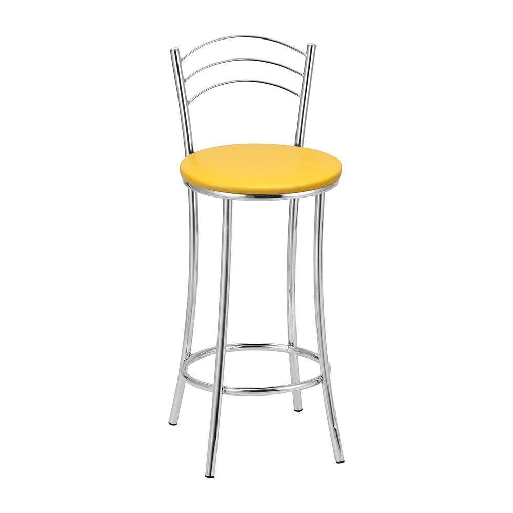 Kit 2 Banquetas Cromadas Bc26b Assento Espuma D15 - 1