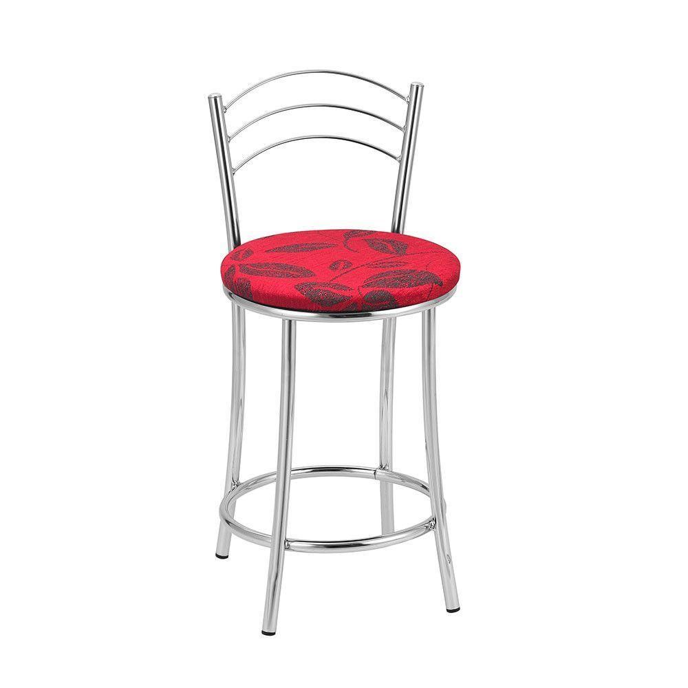 Kit 2 Banquetas Cromadas Bc26c Assento Espuma D15 - 1