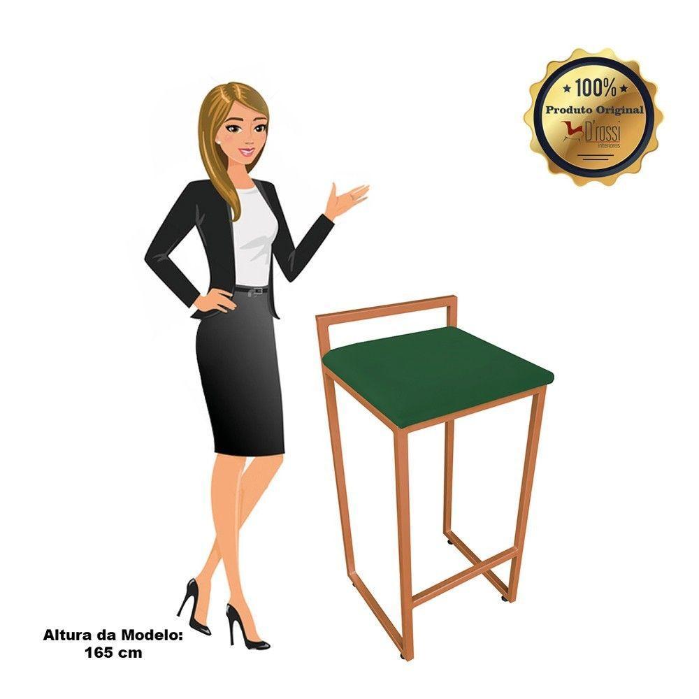 Banqueta Pietra Suede Base Cobre Verde - 4