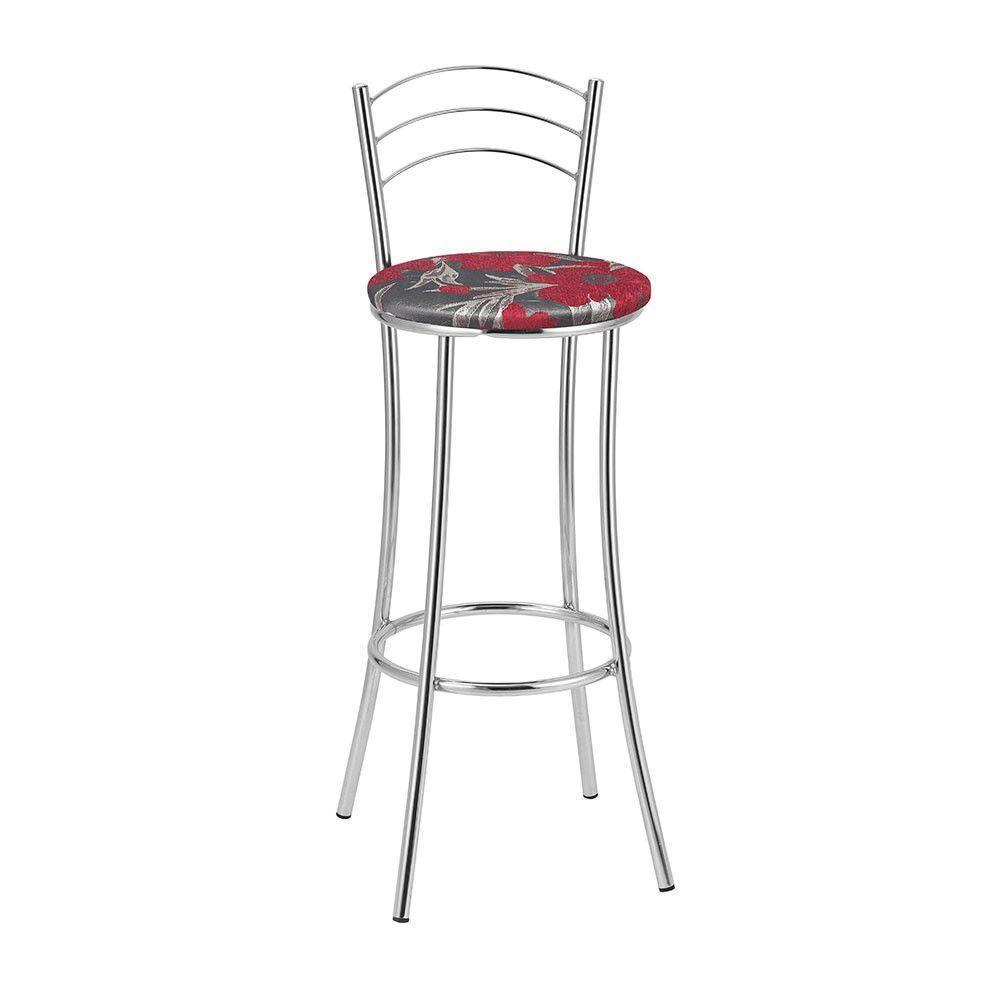 Kit 2 Banquetas Cromadas Bc26a Assento Espuma D15 - 1