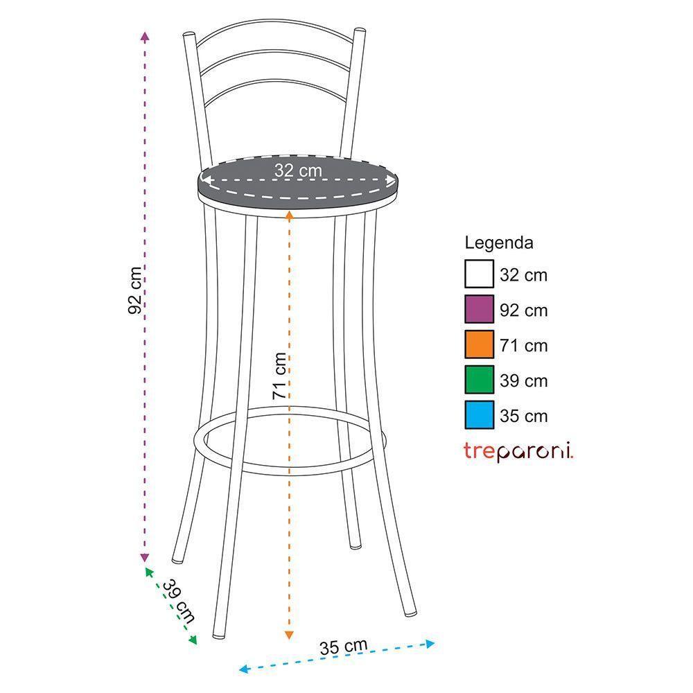 Kit 2 Banquetas Cromadas Bc26-a Assento Espuma D15 - 2