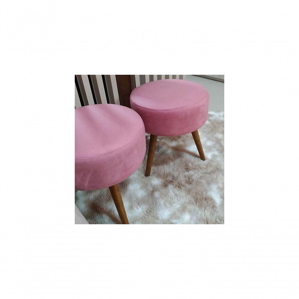 Puff Banqueta para Maquiagem e Sala De Estar Rosê - 1