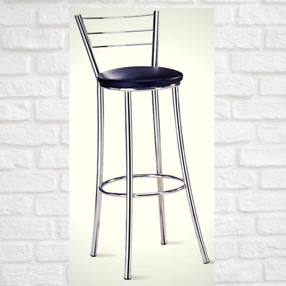 Kit 5 Banquetas Para Bancada Cromada Grazi-assento Preto - 2